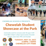 poster for Chewelah Student Showcase in the Park